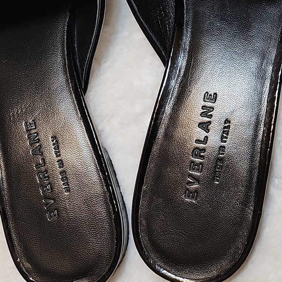 Everlane Womens The Boss Mule Black Patent Preppy Size 8.5 - Picture 6 of 16